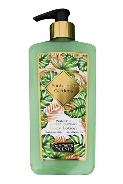 Shower Scents لوشن مرطب للجسم من إنشانتد جاردنز خالٍ من البارابين مع حمض الهي...