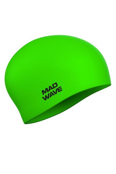 Mad Wave Adult Silicone Long Hair Cap, Green