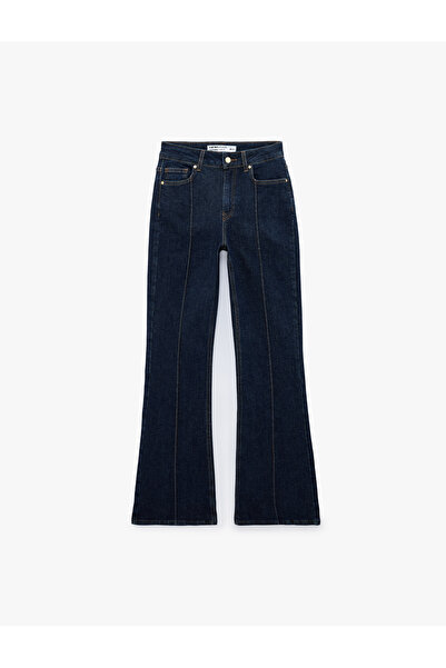 Koton Nervürlü Dar Kesim İspanyol Paça Denim Pantolon - Flare Jeans