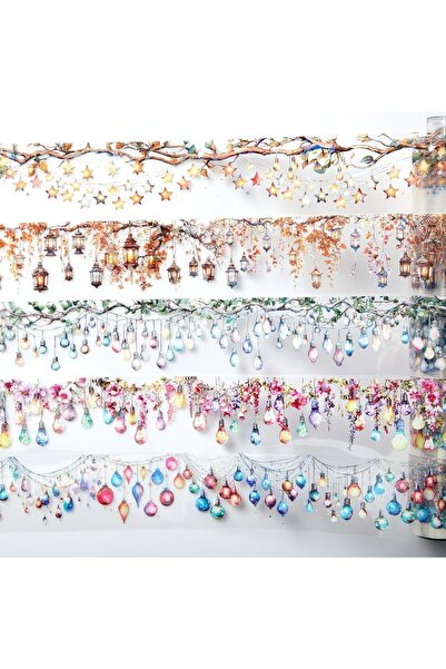 Yelajoy 5 Rolls Scrapbooking Tape for Lighting, Holographic PET Washi Tape Se...