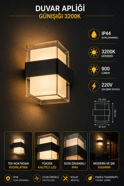 Noas 10 WATT LED DUVAR APLİĞİ - GÜNIŞIĞI