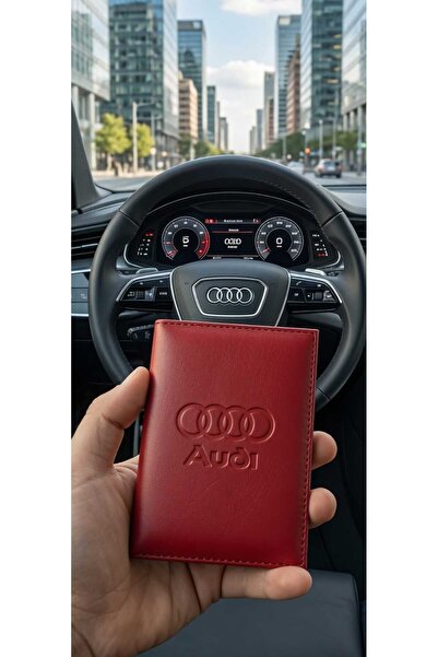 shop Audi Logo Baskılı Deri Ruhsat Kılıfı