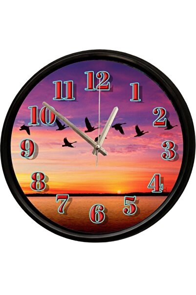 Caseras Birds Flying in the Sunset Decorative Wall Clock 28 cm Silent Mechanism