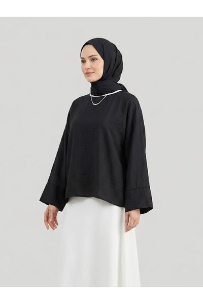 Foremia Wide False Cuff Tunic-Black