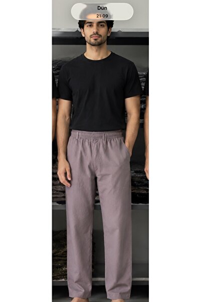 CEMRE Men's Summer Linen Pants with Elastic Waist