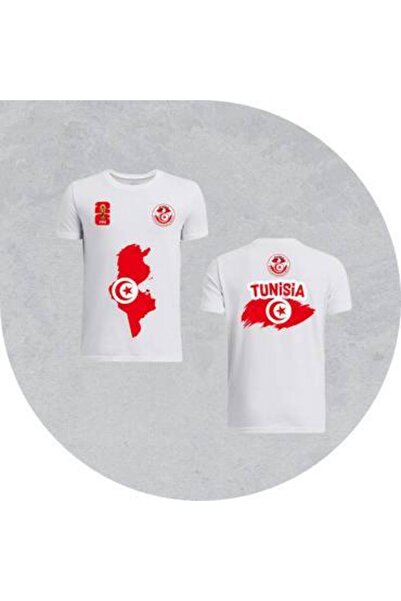 Generic Tunisia National Team White Polyester Sports T-Shirt