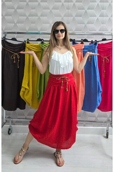 GLAMSI Fustă Maxi Boho Statement din In Pur | Earth Vibes - Galben