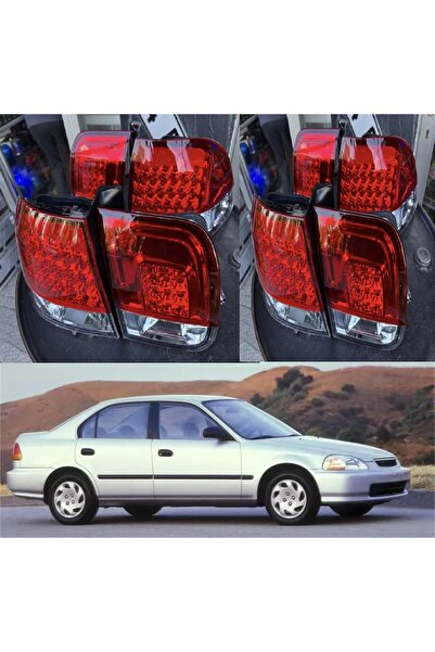 X POWER TUNİNG HONDA CİVİC 1996-2001 SEDAN KIRMIZI BEYAZ LEDLİ ARKA STOP