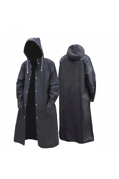 OEM Pelerina De Ploaie, 110-145 cm, Material Eva, Cu Capat, Mare,, Universal, Lungime Fara Gluga 110 cm, Greutate 159 g, Materiale De Inalta Calitate, Negru