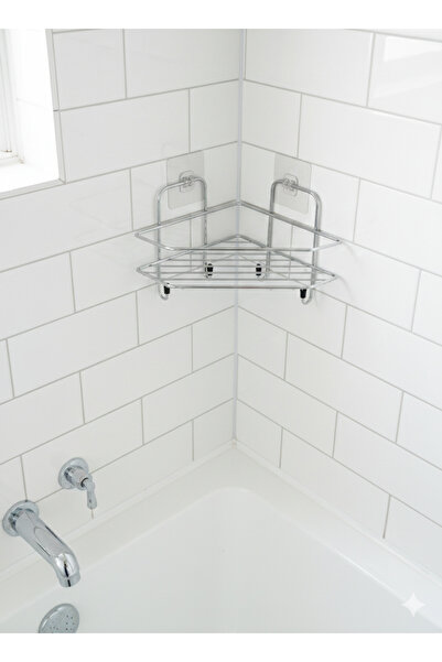 DAMLORA Adhesive Single-Layer Bathroom Corner Shelf