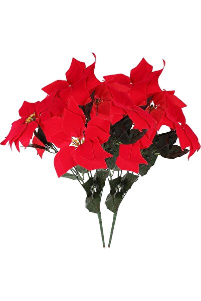 OEM Flori Artificiale Poinsettia Set 2 Piese Decorative De Sărbători Roșii