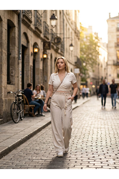 FIRFIR MODA BELİ LASTİKLİ PALAZZO PANTOLON