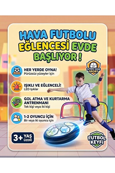 samatlı Büyük Boy Sünger Korumalı Led Işıklı Şarjlı/Pilli Hover Ball Hava Fut...