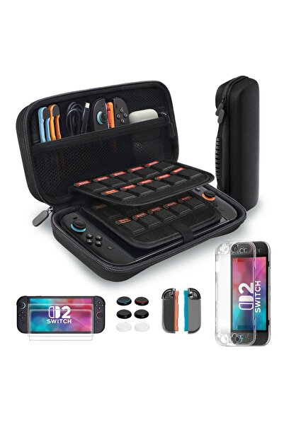 OEM Husă de protecție, etui pentru Nintendo Switch 2, set accesorii, negru