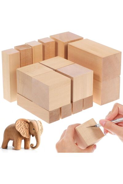 OEM Lemn de sculptat Set de 15 blocuri Sculptură în lemn