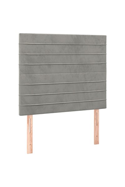 vidaxl Tăblie de pat gri deschis 90x5x118/128 cm catifea
