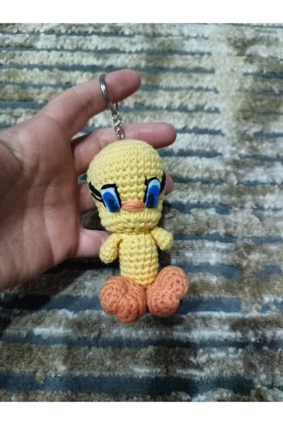PATRON Amigurimi Hand-Knitted Tweety Keychain 10 cm