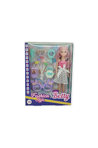 ALKASAZ Beauty Set 7 Piece Doll Set with Accessories - White Skirt