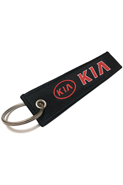 Kia سلسلة مفاتيح سيارة من القماش مع حلقة معدنية، إكسسوار سيارة متين