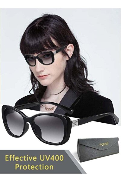 ROAISS Womens Polarized Oval Sunglasses UV400 Protection Black Metal and PC F...