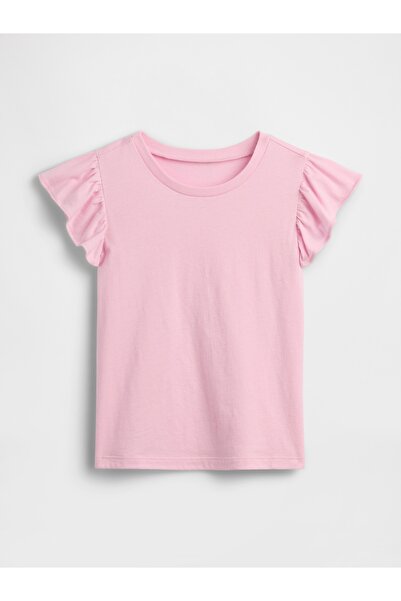 GAP Kız Bebek Pembe Flutter Sleeve T-Shirt