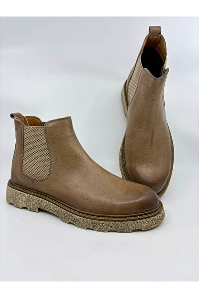 Papuccu Men's Leather Boots Beige Floter