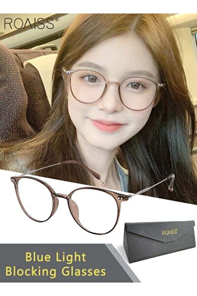 ROAISS Womens Blue Light Blocking Glasses Round Frame Blue Light Filter Compu...