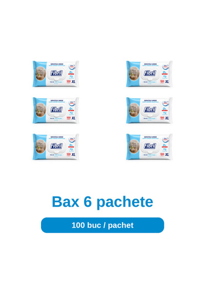 Fibril Bax 6 Pachete Servetele Umede pentru Suprafete XL Otet Alb si Parfum d...