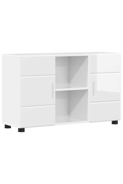 vidaxl Bufet FLORIN Alb lucios 88,5 x 30,5 x 55,5 cm Lemn compozit