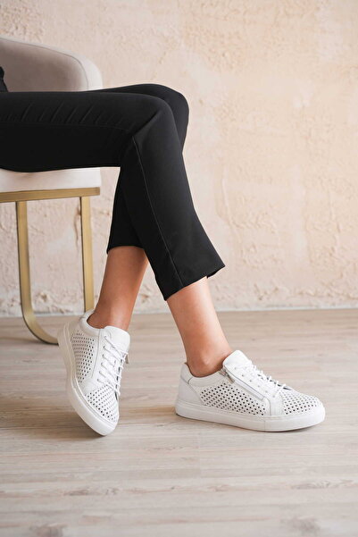 Lisbon Women's Sneaker White Genuine Leather Comfort Soft Sole Casual Sports Shoes