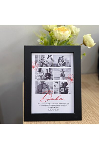 shop Kişiye Özel Baba Tanımı 6 Fotoğraflı Tasarım Tablo , Babalar Günü Hediye...