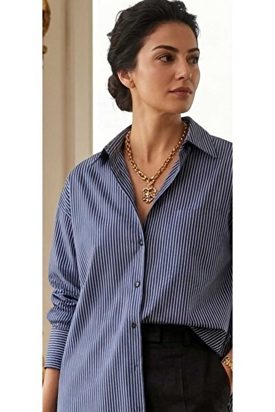 NİDİBAY Oversize Standard Long Sleeve Basic Shirt