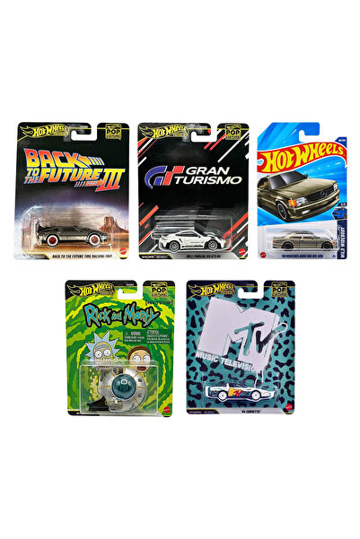 HOT WHEELS Premium Pop Culture HXD63 4'lü Set+Uzun Kart Mercedes-Benz 560 Sec...