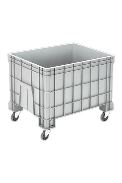 Hipaş Kapalı Tip Tekerlekli Plastik Konteyner Kasa 67 x 93 x 77 cm