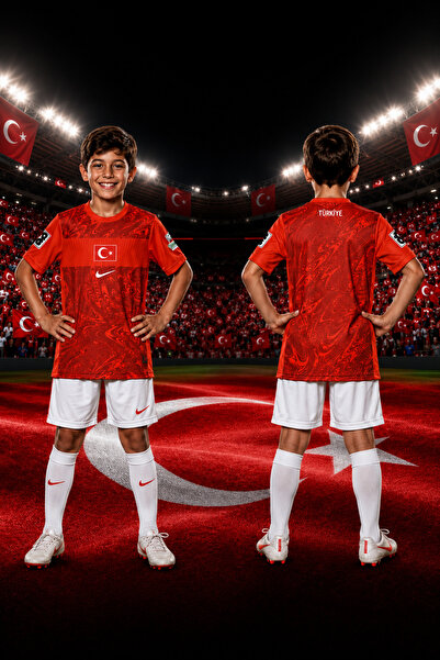 Selvira Türkiye Milli Takım Çocuk Futbol Forması Kırmızı Şortlu Forma Takımı ...