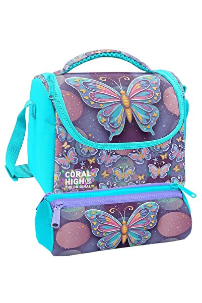 Coral High Set cutie de prânz și suport pentru pix cu trei compartimente - Mo...