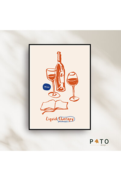 Pato Design 'Liquid Therapy - Wine' Mutfak Dekoratif Tablo | Siyah Çerçeveli ...