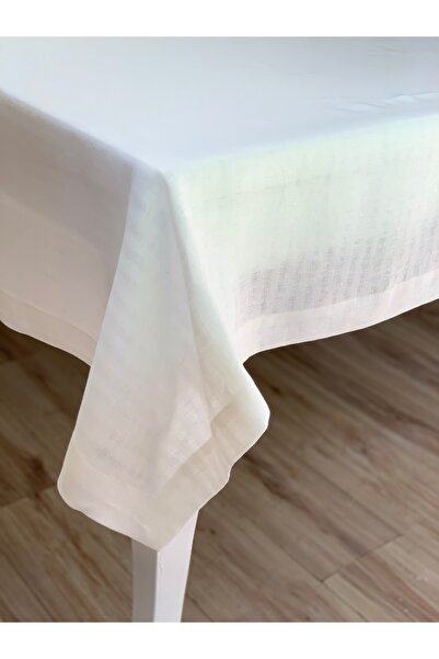 home Çizgili Keten Masa Örtüsü 160/250 cm