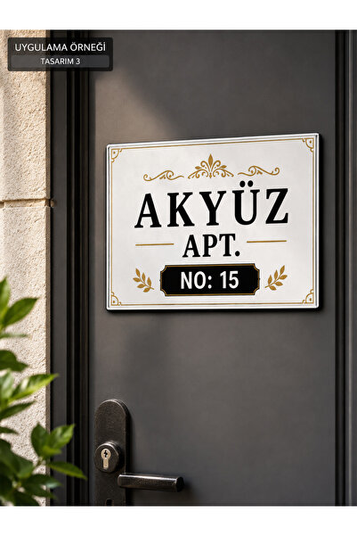 KORKMAZ GROUP Levha İsme Özel Apartman Tabelası 25x35 cm PVC Dekota Bina Giri...
