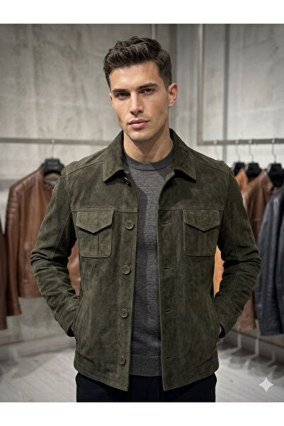CE-YIL DERİ ÜRÜNLERİ Men's Genuine Leather Suede Jacket