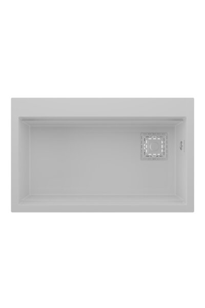 RealStone Likya Granit Evye 755x470 mm Fonksiyonel Mutfak Evyesi - Likya Beyaz