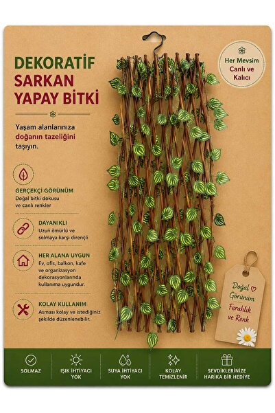 RSAKA Yapay Çicek-ÇİT (Kendiliğinden Sarmaşık İlaveli Akordiyon Dekoratif Çit)