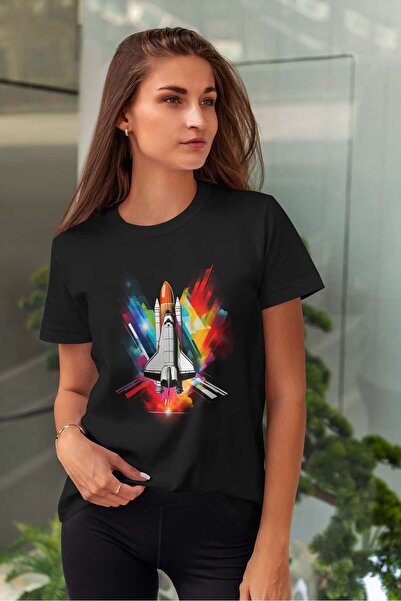 iLovePrints Colorful Space Shuttle Launch Tshirt
