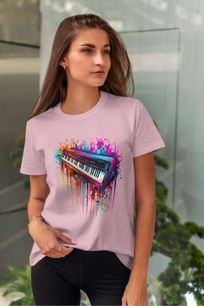 iLovePrints Colorful Abstract Piano Tshirt