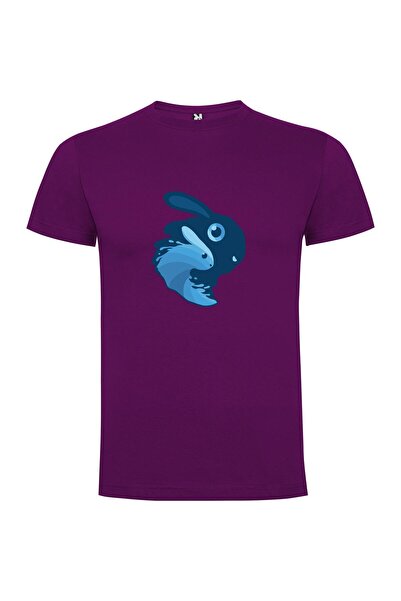 iLovePrints Blue Bunny Mascot Illustration Tshirt
