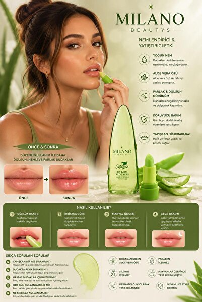MİLANO BEAUTYS Aloe Vera Özlü Sihirli Ruj