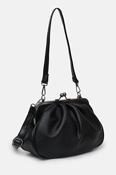 Maslan Bags Women's Black Burs Detailed Hand, Arm and Shoulder Bag 28X18