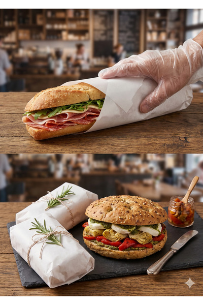 MYK Sandviç Dürüm Hamburger Paketleme Sarma Ambalaj Kağıdı 30x40 1 KG Sandviç...