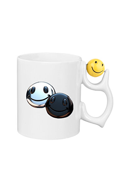 CERCİBAZAAR Emoji Themed Special Design Porcelain Mug – 300 ml Stylish Mug wi...