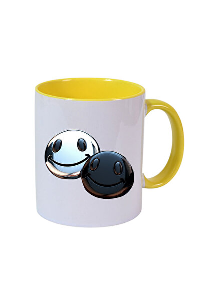CERCİBAZAAR Emoji Themed Special Design Porcelain Mug – 300 ml Stylish Mug wi...